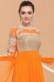 Orange Net Designer Anarkali Suit
