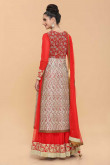 Red with Golden Net Lengha Suit