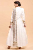 White Taffeta Eid Anarkali Suit