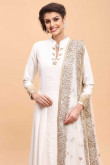 White Taffeta Eid Anarkali Suit