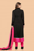 Black Viscose Crepe Trouser Suit With Dupatta for Eid