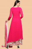Pink Georgette Eid Trouser Suit With Dupatta
