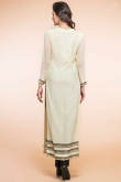 Off White Georgette Cigarette Pant Suit With Dupatta for Wedding & Party