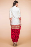 White Silk And Taffeta Patiala Suit With Dupatta
