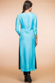 Aqua Blue Silk Churidar Suit With Dupatta for Wedding & Party