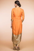 Orange Silk Trouser Suit With Fancy Designer Dupatta