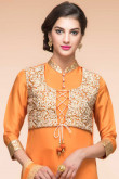 Orange Silk Trouser Suit With Fancy Designer Dupatta