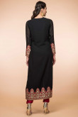 Black Georgette Churidar Suit With Dupatta for Eid