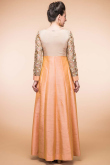 Peach Color Dupion Anarkali Churidar Suit With Dupatta