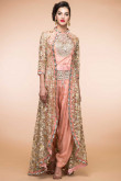 Peach Silk Patiala Suit With Resham Embroidered 