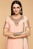 Salmon Pink Color Sharara Suit