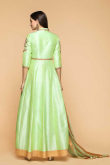 Lime Green Banglori Silk Trail Cut Suit