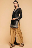 Black Art Silk Eid Embroidered Patiala Suit