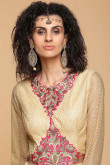 Beige Art Silk Anarkali Suit With Resham Work