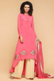 Silk Rouge Pink Palazzo Pant Suit