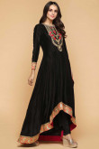 Attractive Crepe Trail Cut Embroidered Anarkali Suit for Eid