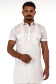 White Cotton kurta with Pajama