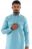 Blue Cotton Kurta Pajama Set for Eid Festival