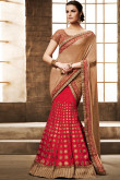 Beige And Red Art Silk Saree With Art Silk Blouse