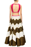 Pink Black And White Art Silk Lehenga With Banglori Silk Choli