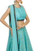 Cyan Art Silk Lehenga With Art Silk Choli