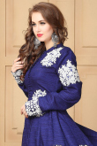 Blue And White Net With Santoon Lehenga With Khadi Silk With Fusing Choli