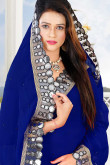 Chiffon Saree With Banglori Silk Blouse In Blue Color