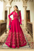 Rani Pink Georgette Embroidered Anarkali Suit