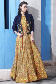 Chanderi And Cotton Maximum Yellow Anarkali Gown
