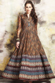 Multi Color Chanderi Embroidered Anarkali Gown