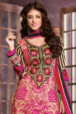 Magenta Cotton Salwar Suit with Magenta Chiffon Dupatta