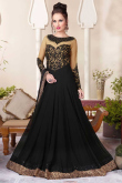 Black Georgette Anarkali Suit With Dupatta