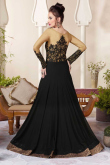 Black Georgette Anarkali Suit With Dupatta