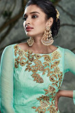 Latest Green Georgette Silk Designer Anarkali Gown