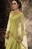 Liril Cape Georgette And Net Anarkali Churidar Suit With Embroidered Dupatta