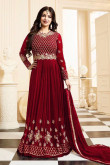 Ayesha Takia Red Color Anarkali Churidar Suit With Dupatta