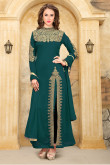 Green Faux Georgette Churidar Suit With Dupatta
