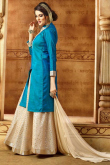 Cream Viscose Wedding Lehenga With Silk Choli