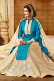 Cream Viscose Wedding Lehenga With Silk Choli