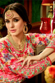 Net Anarkali Suit With Dupatta In Multi Colour