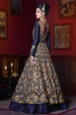 Engrossing Royal Blue Silk Anarkali Banglori Silk Gown Dress