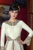 White Silk And Banglori Silk Gown Dress