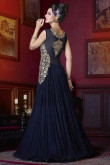 Georgette Gown Dress In Blue Color