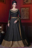 Silk Gown Dress In Black Color