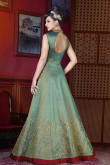 Silk Gown Dress in Apple green Color
