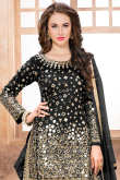 Black Taffeta Silk Patiala Suit With Dupatta
