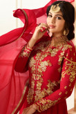 Ayesha Takia Red Georgette Anarkali Churidar Suit With Dupatta