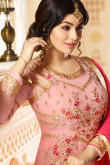 Pink Georgette Anarkali Churidar Suit With Dupatta