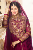 Tyrian Purple Color Georgette Anarkali churidar Suit With Dupatta