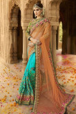 Multi Net and silk Saree With Banarasi silk Blouse